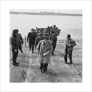 North West Europe 1944 - 1945: Churchill on the east bank of the Rhine, south of Wesel.
