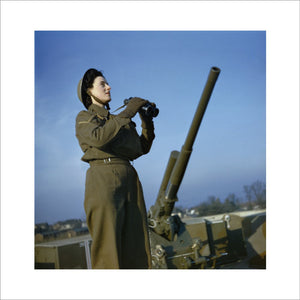 A member of the ATS (Auxiliary Territorial Service) serving with a 3.7-inch anti-aircraft gun battery, December 1942.