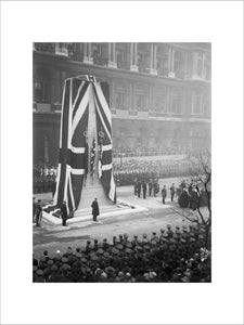 Unveiling of the permanent Cenotaph at Whitehall, by His Majesty King George V, 11 November 1920.