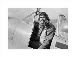 Squadron Leader L C Wade, commanding No. 145 Squadron, sitting in the cockpit of his Supermarine Spitfire HF Mk VIII at Triolo landing ground, south of San Severo in Italy, 12 November 1943.