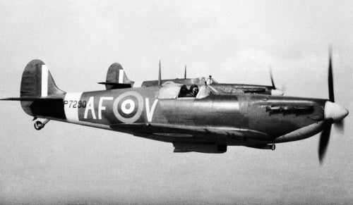 Supermarine Spitfire Mk IIa aircraft of the Air Fighting Development Unit based at Duxford, 6 April 1942.