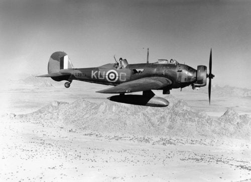 Vickers Wellesley Mk I of No. 47 Squadron RAF in flight over the mountains of Eritrea, 1941.