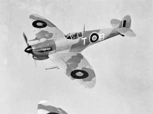 A Supermarine Spitfire Mk VC of No. 249 Squadron RAF in flight over Egypt, 1942.