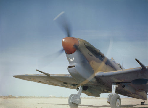 Air Officer Commanding Malta, Air Vice Marshal Sir Keith Park, in the cockpit of his personal Supermarine Spitfire V before his ceremonial take-off at Malta's new aerodrome at Safi, May 1943.