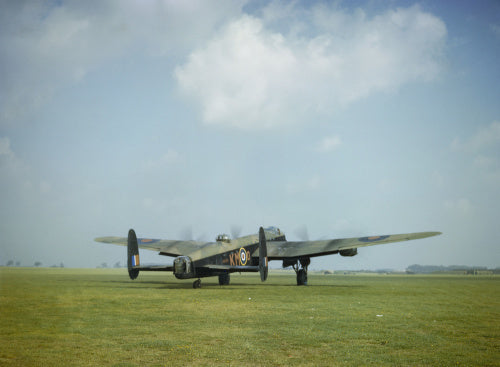 Avro Lancaster Mk I R5740/`KM-O' of No. 44 Squadron at Waddington in Lincolnshire, 29 September 1942. At the controls is Squadron Leader Pat Burnett, 'B' Flight Commander.