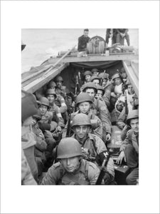 American troops on board a landing craft heading for the beaches at Oran in Algeria during Operation 'Torch', November 1942.