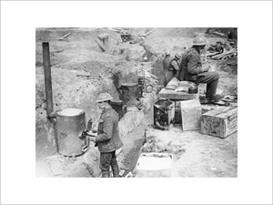 Trench cookers of the 191st Siege Battery, Royal Garrison Artillery, in a position near the village of Wancourt, 29 April 1917.