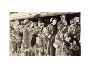 The Evacuation of Children from Southend, Sunday 2nd June 1940. Children in Wartime - Five lithographs by Ethel Gabain.