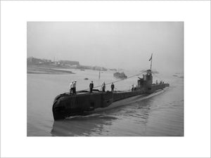 HM Submarine TAKU returns home after a year's successful service in the Mediterranean,  3 August 1943.