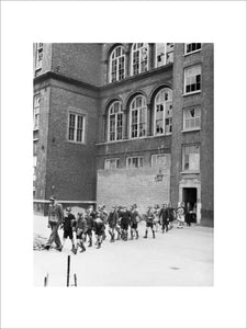 Anti-gas drill at Old Woolwich Road School in Greenwich, London during 1941.