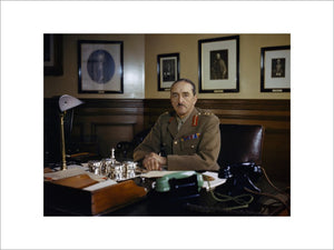 The Chief of the Imperial General Staff, General Sir Alan Brooke, at his desk at the War Office, 1942.