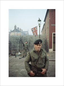 2nd Lieutenant Robin Martin of 1st Royal Green Jackets in Belfast during the Battalion's first tour of duty in Northern Ireland, 1969.