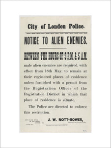 City of London Police. Notice To Alien Enemies