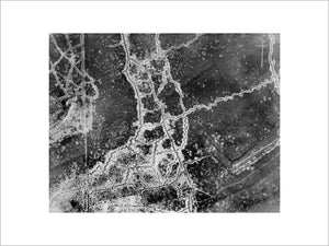 Aerial photograph showing the opposing trench systems between Loos and Hulluch in July 1917.