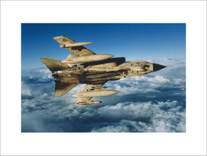 An RAF Tornado GR.1 in flight during the Gulf War, 1991.