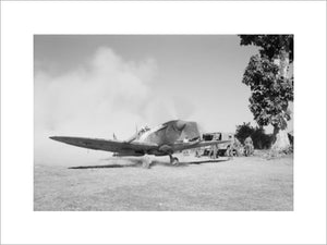 A Supermarine Spitfire Mk VIII of No. 155 Squadron about to take off from Tabingaung, Burma, January 1945.