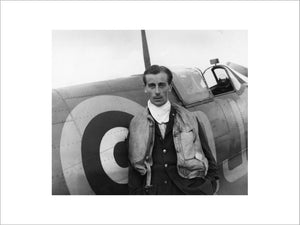 Flying Officer Neville Duke of No 92 (East India) Squadron with his Spitfire at RAF Biggin Hill, 1941.  After the war, Neville Duke became one of Britain's leading test pilots and broke the World Air Speed Record in 1953