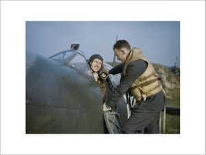 A few words from a fellow pilot before the engine-start of Supermarine Spitfire Mark IX,
