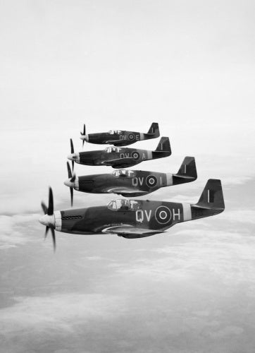 North American Mustang Mark IIIs of No. 19 Squadron RAF based at Ford, Sussex, 21 April 1944.