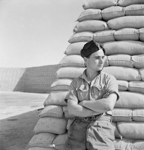 Cecil Beaton portrait photograph of a Royal Air Force officer in the Western Desert, 1942.