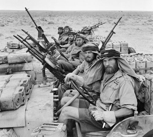 A heavily-armed jeep patrol from 'L' Detachment SAS in North Africa, 18 January 1943.