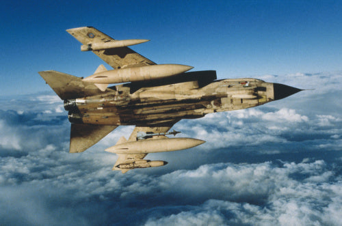 An RAF Tornado GR.1 in flight during the Gulf War, 1991.