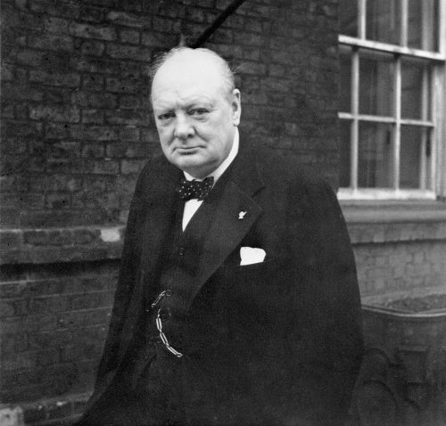 Winston Churchill outside 10 Downing Street, 21 November 1941.
