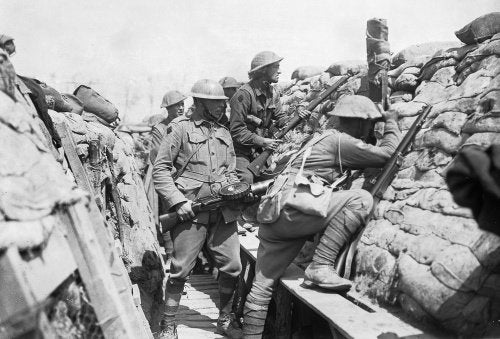 Men of the 2nd Australian Division in the front line at Croix du Bac, near Armentieres, 18 May 1916.