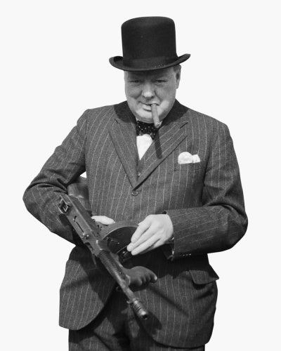 Mr Churchill Inspecting a 'Tommy' Gun, 31 July 1940