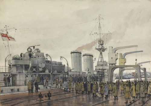 Stettin, New Year 1919 : British prisoners homeward bound boarding 