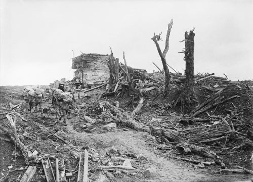 A captured German pillbox nicknamed 'Gibraltar' in the ruins of Pozieres, Somme, 20th September.