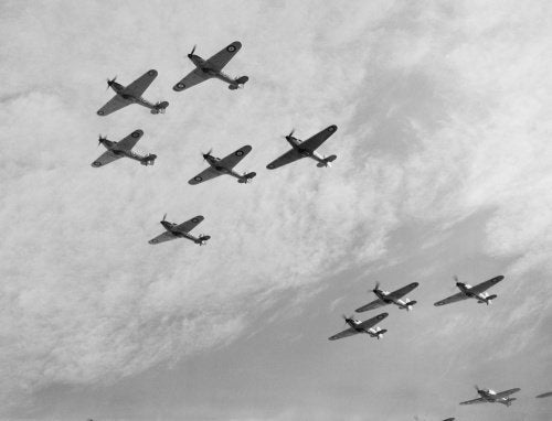 Nine Hawker Hurricanes of 85 Squadron